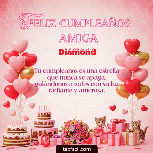 Gif Feliz Cumpleaños Amiga Diamond