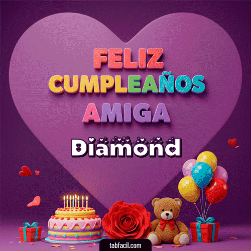 Gif 🎁 Feliz Cumpleaños Amiga Diamond