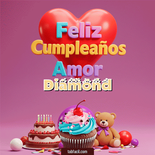 Gif 💞 Feliz Cumpleaños Amor Diamond