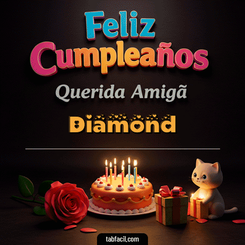 Gif 🥳 Feliz Cumpleaños Querida Amiga Diamond