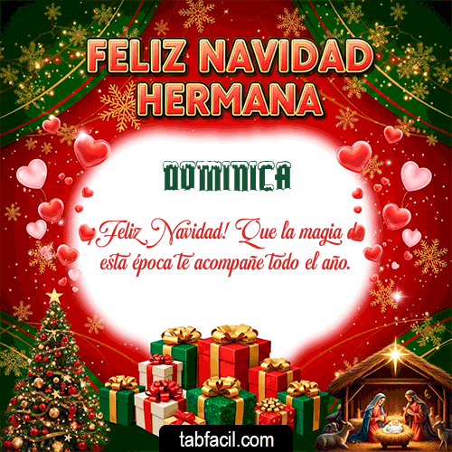 GIF de Dominica - Feliz Navidad Hermana