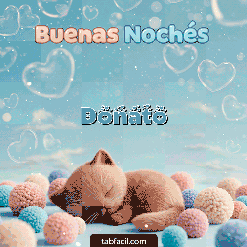 GIF Animado de Buenas Noches para Donato - Good Night gatuno