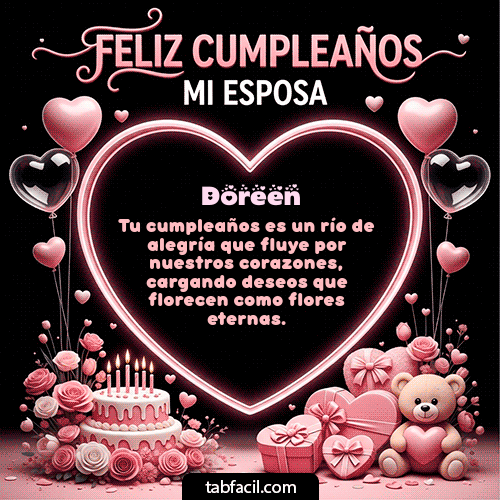 GIF Animado de Feliz Cumpleaños para Doreen - Feliz Cumpleaños Mi Esposa