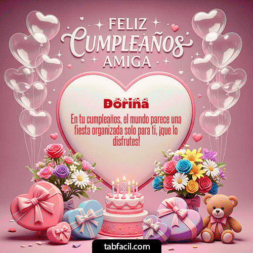 GIF Animado de Feliz Cumpleaños para Dorina - Feliz Cumpleaños Amiga