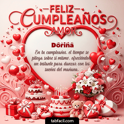 GIF Animado de Feliz Cumpleaños para Dorina - Feliz Cumpleaños Amor