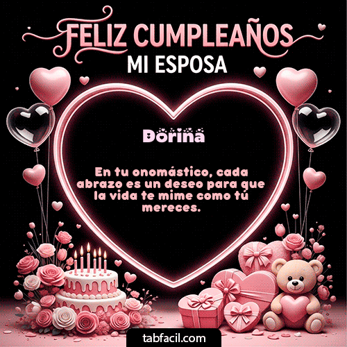 GIF Animado de Feliz Cumpleaños para Dorina - Feliz Cumpleaños Mi Esposa