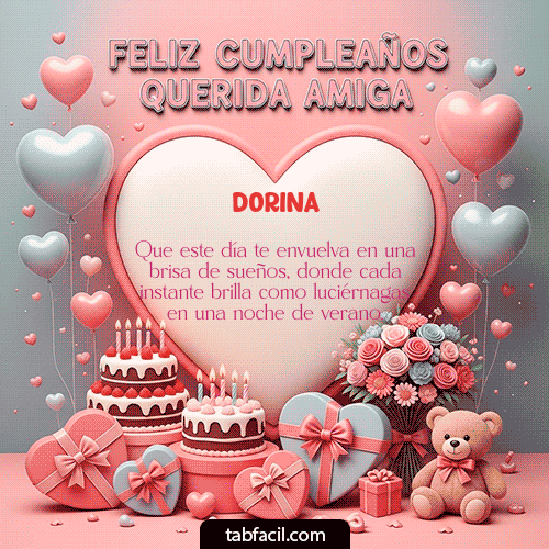 GIF Animado de Feliz Cumpleaños para Dorina - Feliz Cumpleaños Querida Amiga!!