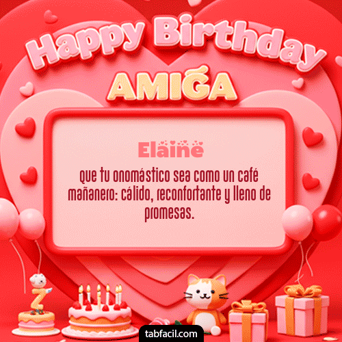 Gif 🍰 Happy BirthDay Amiga Elaine