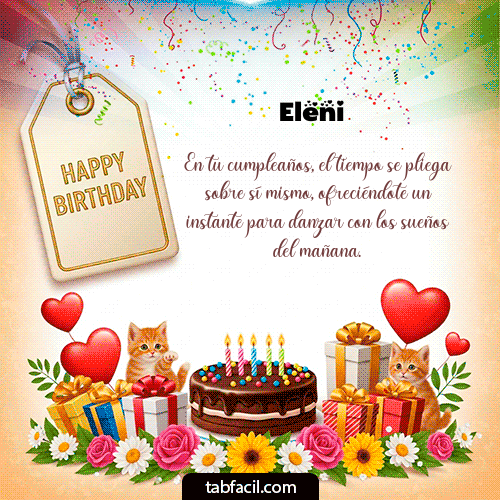 GIF Animado de Feliz Cumpleaños para Eleni - Happy BirthDay