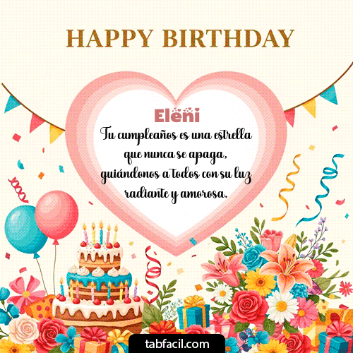 GIF Animado de Feliz Cumpleaños para Eleni - Happy BirthDay Friend!
