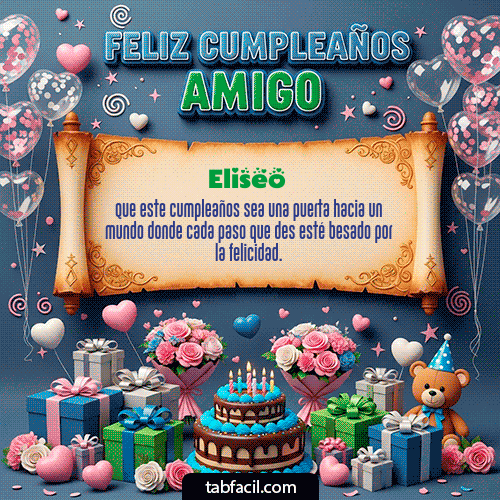 Gif Feliz Cumpleaños Amigo Eliseo