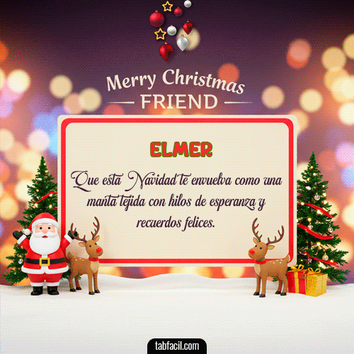 Merry Christmas Friend Feliz Navidad Elmer