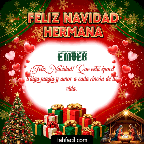 GIF Animado de Feliz Navidad para Ember - Feliz Navidad Hermana