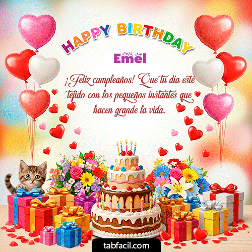 Feliz Cumpleaños Emel GIF