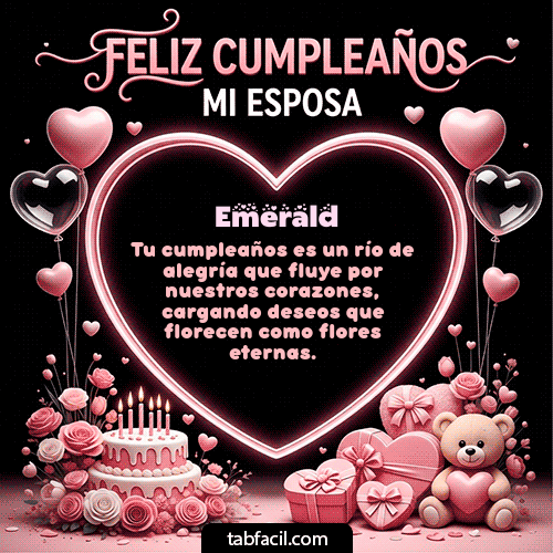 GIF Animado de Feliz Cumpleaños para Emerald - Feliz Cumpleaños Mi Esposa
