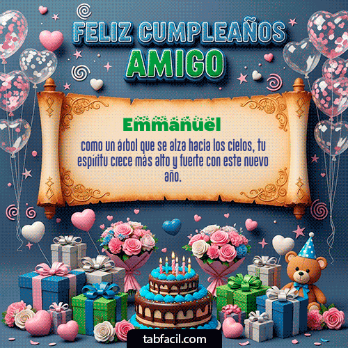 Gif Feliz Cumpleaños Amigo Emmanuel