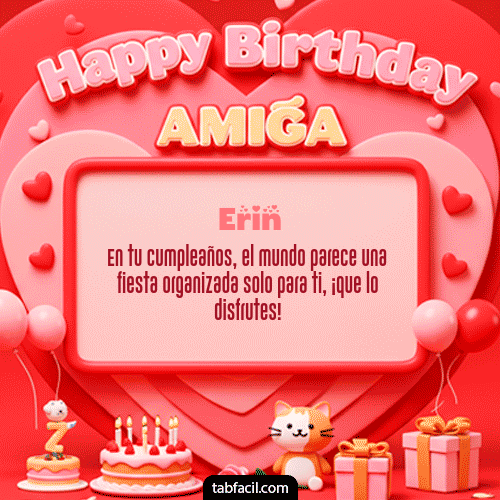 GIF de Erin - 🍰 Happy BirthDay Amiga