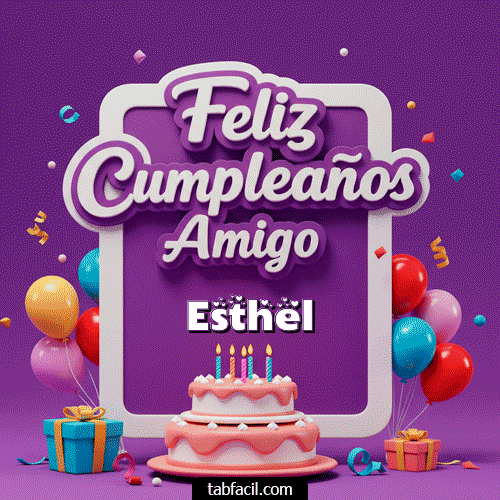GIF Animado de Feliz Cumpleaños para Esthel - 🥂 Feliz Cumpleaños Amigo