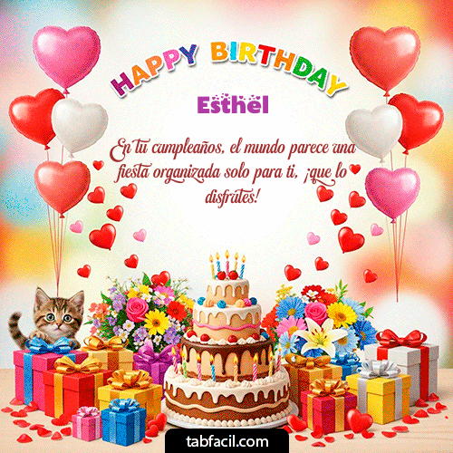 GIF Animado de Feliz Cumpleaños para Esthel - Happy BirthDay