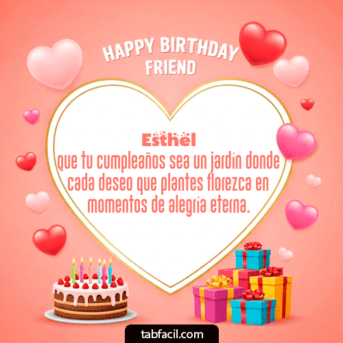 GIF Animado de Feliz Cumpleaños para Esthel - Happy Birthday Friend