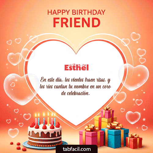 GIF Animado de Feliz Cumpleaños para Esthel - Happy Birthday Friend