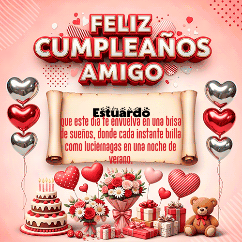 Gif Feliz Cumpleaños Amigo Estuardo