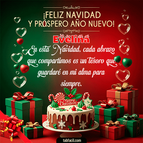 Gif Feliz Navidad y Próspero Año Nuevo Evelina