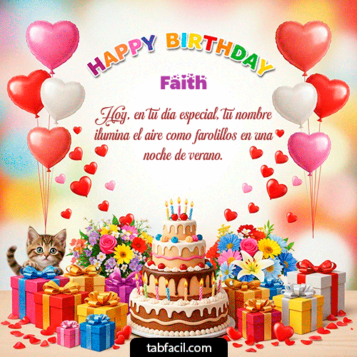GIF Animado de Feliz Cumpleaños para Faith - Happy BirthDay
