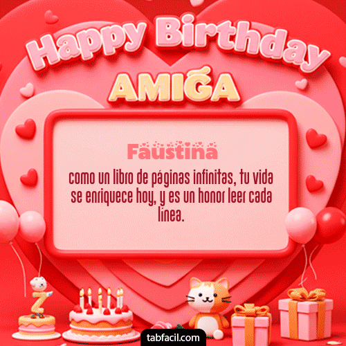 Gif 🍰 Happy BirthDay Amiga Faustina