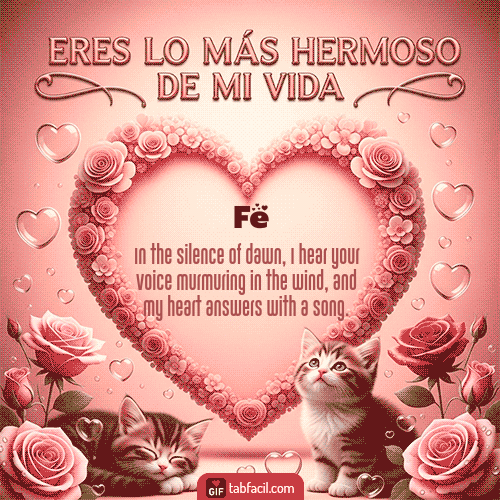 Tú eres lo más hermoso de mi vida Feliz Dia Amor Fe