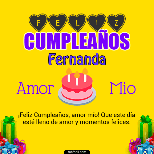 Feliz Cumpleaños Amor Mio Fernanda