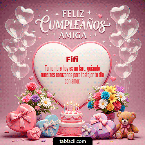 GIF Animado de Feliz Cumpleaños para Fifi - Feliz Cumpleaños Amiga
