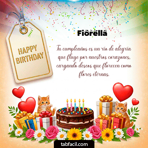 GIF Animado de Feliz Cumpleaños para Fiorella - Happy BirthDay