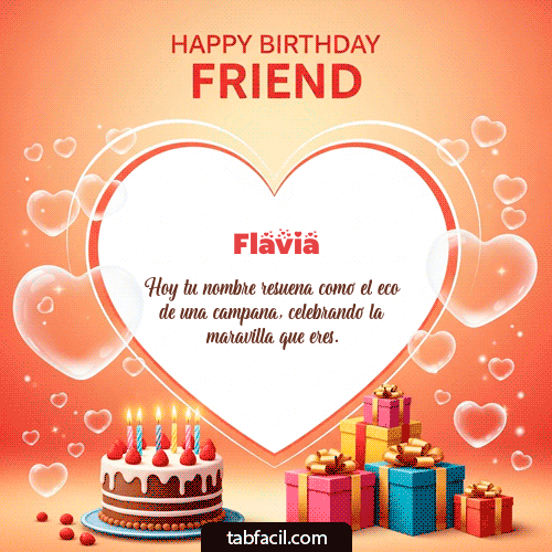 GIF Animado de Feliz Cumpleaños para Flavia - Happy Birthday Friend