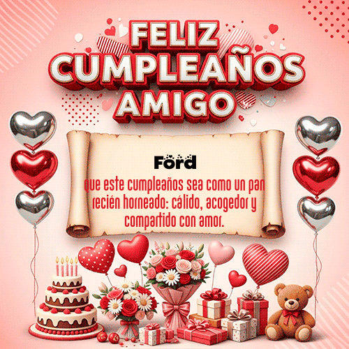 GIF Animado de Feliz Cumpleaños para Ford - Feliz Cumpleaños Amigo
