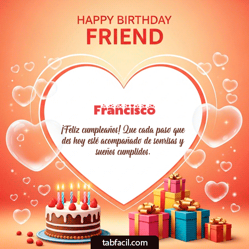 Gif Happy Birthday Friend Feliz Cumpleaños Francisco