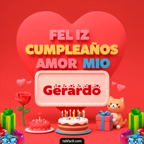 Gif Feliz Cumpleaños Amor Mio Gerardo