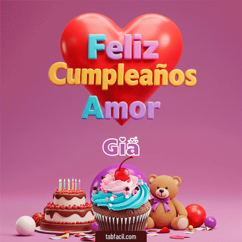 Gif Feliz Cumpleaños Amor Gia