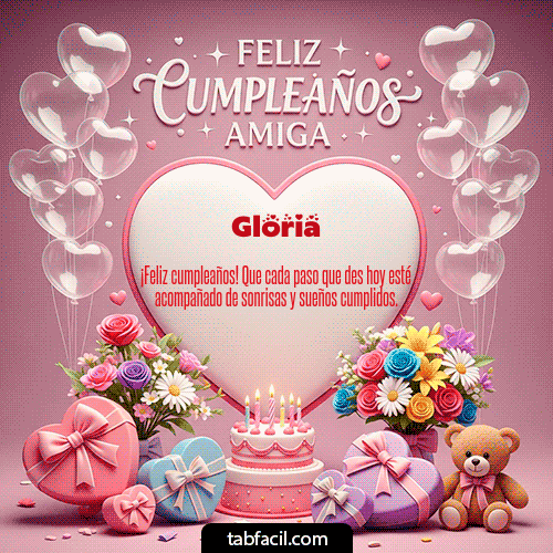 Gif Feliz Cumpleaños Amiga Gloria