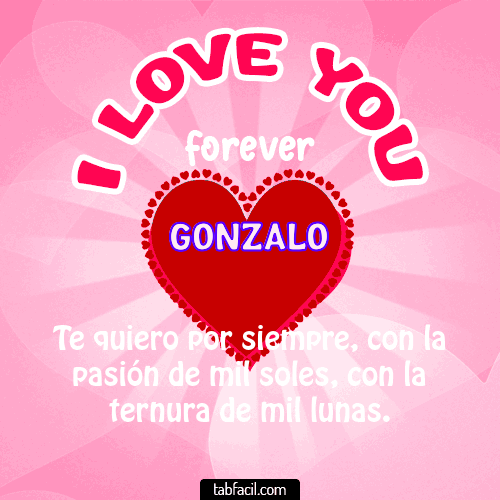 I Love You Forever Gonzalo