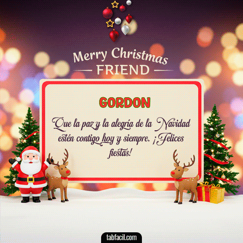 GIF de Gordon - Merry Christmas Friend