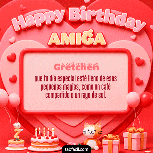 Gif 🍰 Happy BirthDay Amiga Gretchen