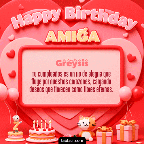 Gif 🍰 Happy BirthDay Amiga Greysis