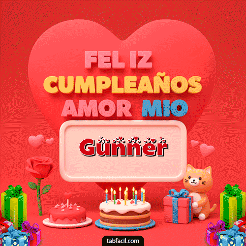 Gif 💖 Feliz Cumpleaños Amor Mio Gunner