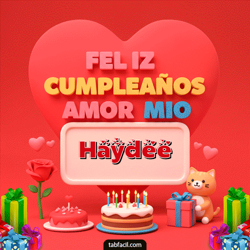 Gif 💖 Feliz Cumpleaños Amor Mio Haydee
