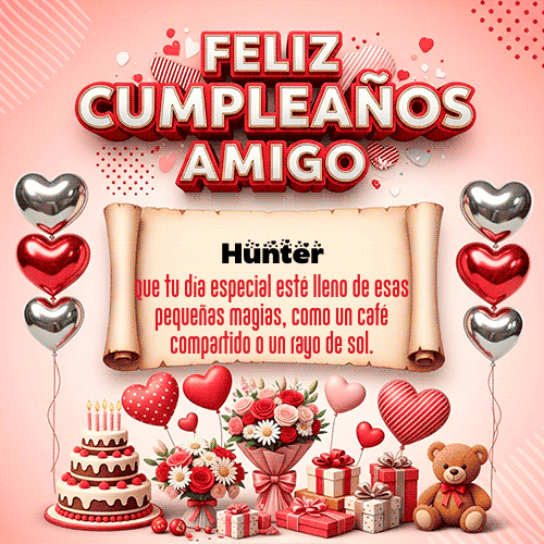 Gif Feliz Cumpleaños Amigo Hunter