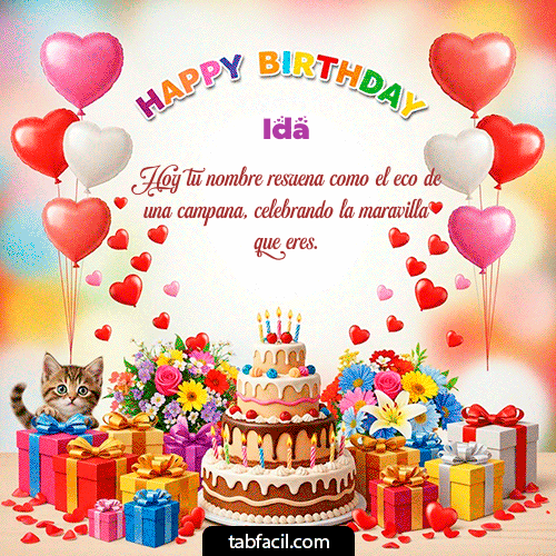 GIF Animado de Feliz Cumpleaños para Ida - Happy BirthDay