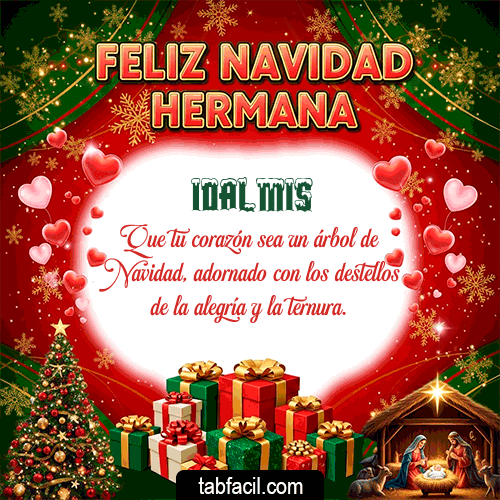 GIF de Idalmis - Feliz Navidad Hermana