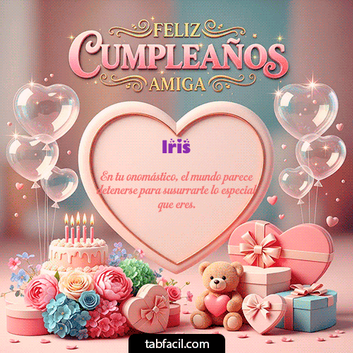 GIF Animado de Feliz Cumpleaños para Iris - Amiga Feliz Cumpleaños