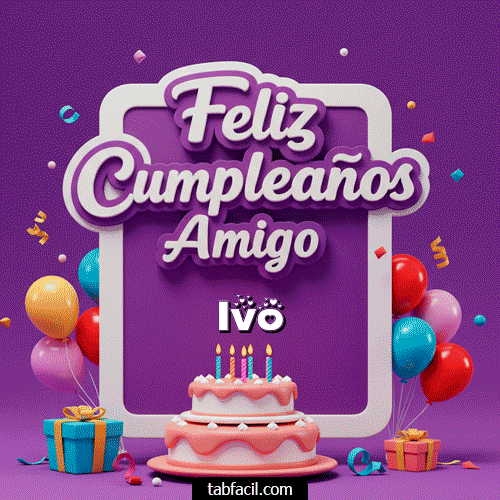 Gif 🥂 Feliz Cumpleaños Amigo Ivo
